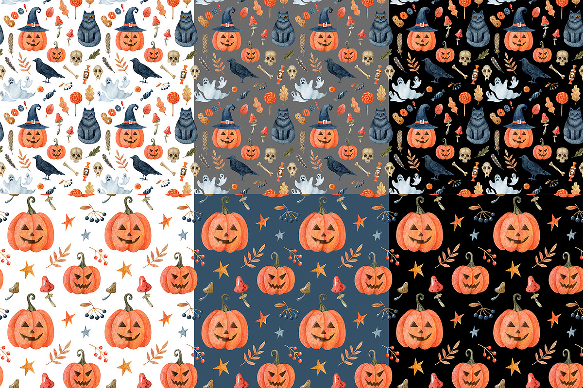 Happy Halloween watercolor set, a Decorative Illustration by Natalia Fedorova (Photo 9 of 14)