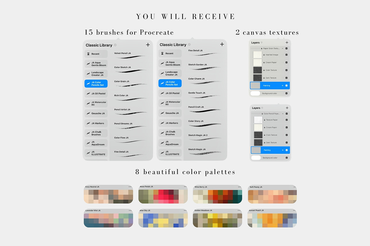 15 Procreate Color Pencils Brush Set, a Brush Add-On by Jenteva Art (Photo 15 of 16)