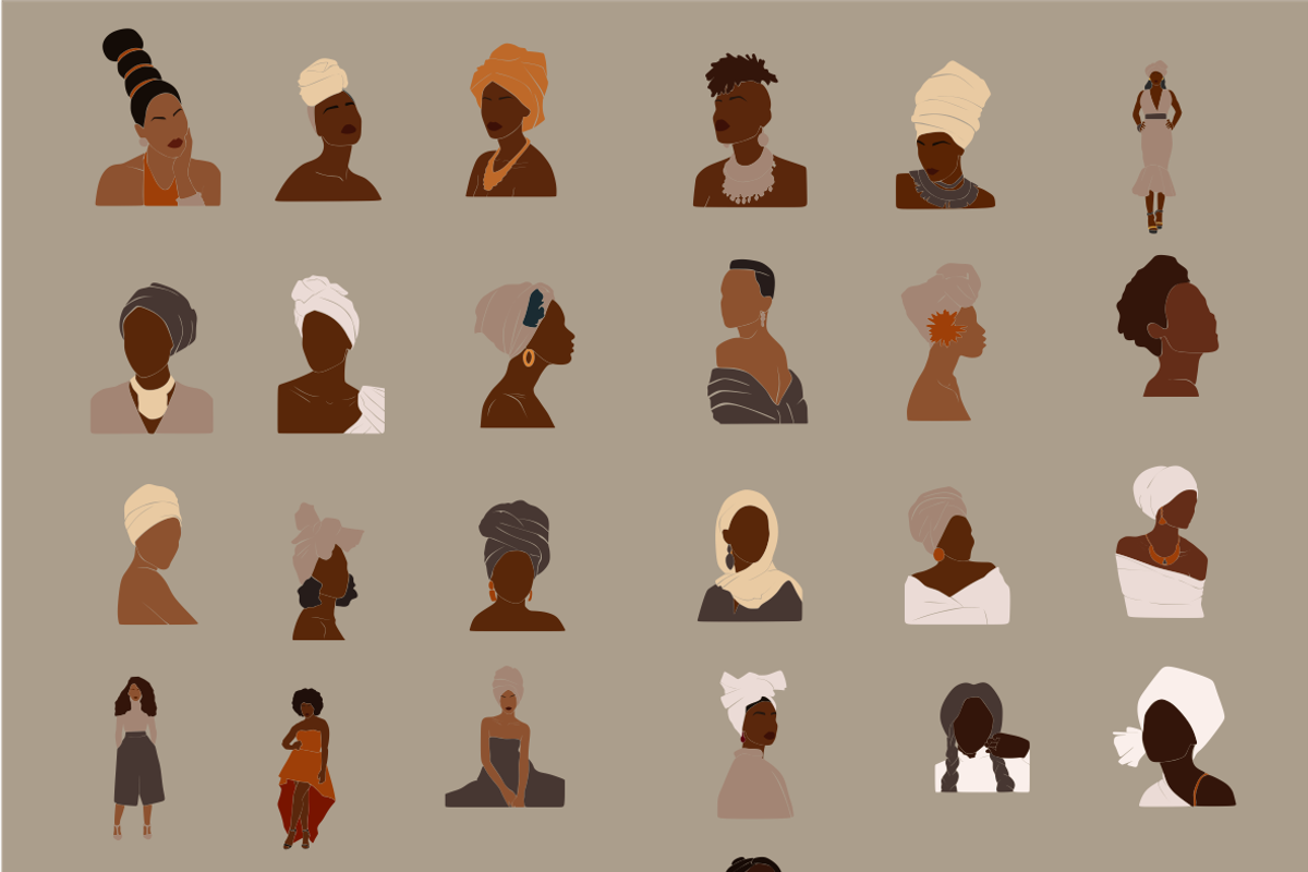 Collection of abstract women, black, a Work Illustration by Yana_mide (Photo 2 of 7)