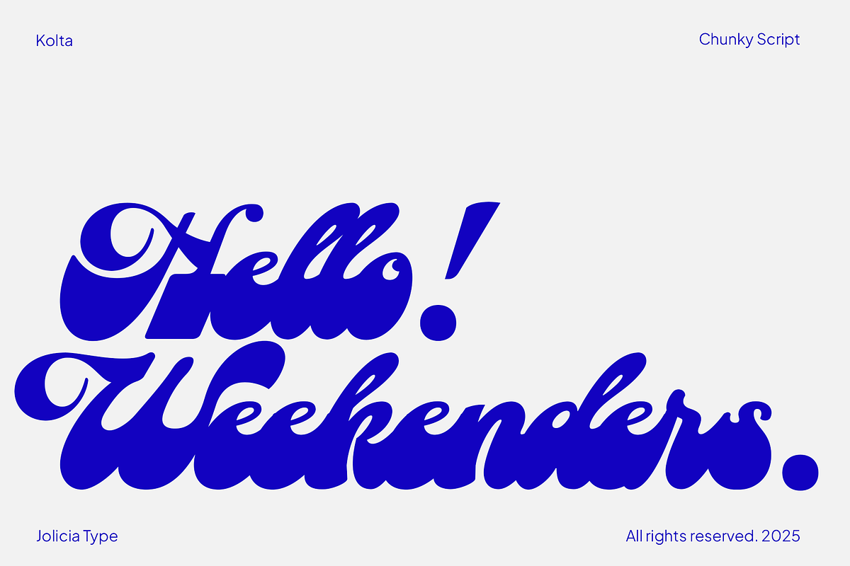 Kolta | Bold Chunky Script, a Script Font by Jolicia Type (Photo 9 of 13)