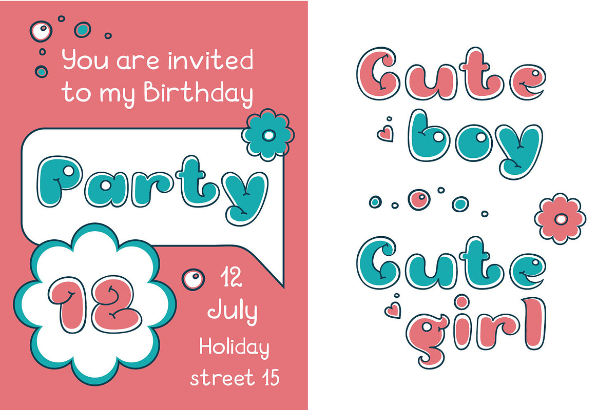 Sale Bubble Double Duo font preview 4