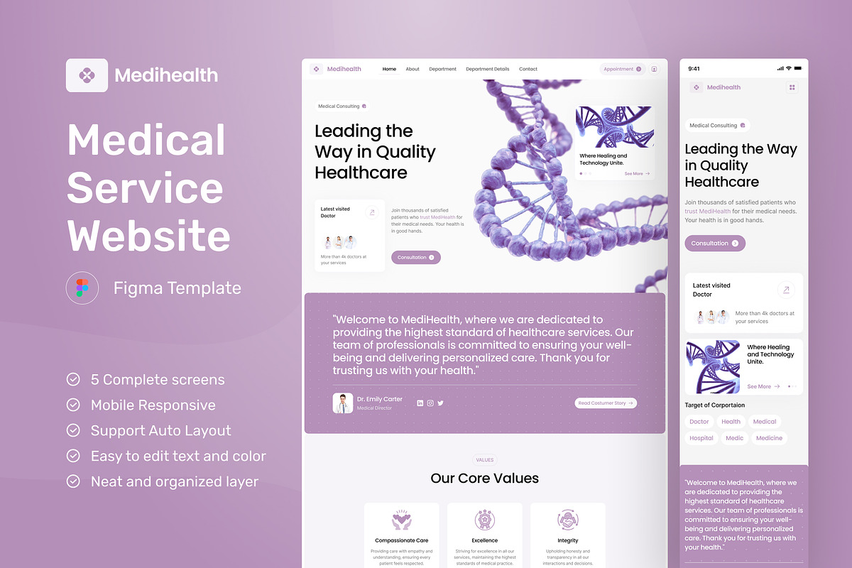 Medihealth - Medical Website, an UI Kit Template by peterdraw (Photo 1 of 12)