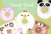 Donut Clipart Images, an Animal Illustration by Whimseez (Thumbnail 1 of 4)