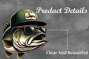 Watercolor Funny Bass Fish PNG, a Seasonal Illustration by Craft Nest (Thumbnail 5 of 6)