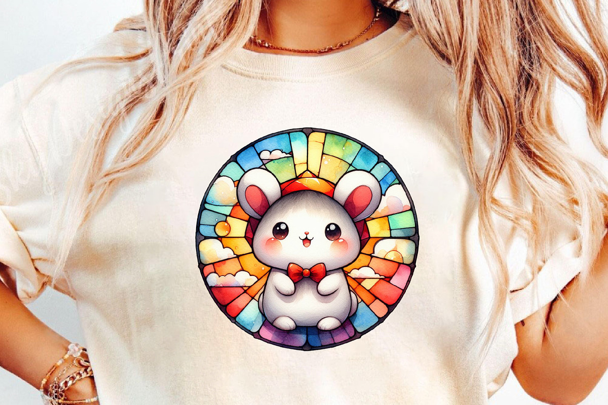 Bunny Round Stained Glass Png, an Illustration by DreamCafeArt (Photo 6 of 6)
