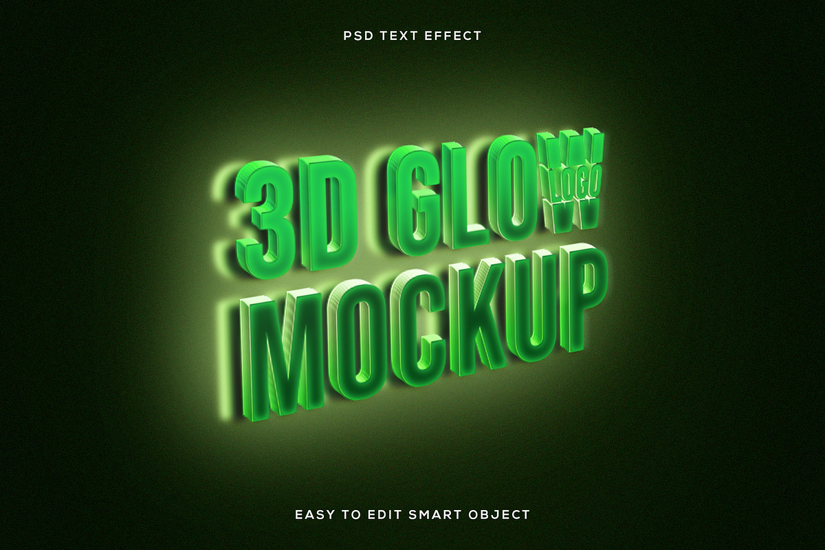 3D Glow Logo Mockup Text Effect PSD, a Layer Style Add-On by Beast Designer (Photo 1 of 2)