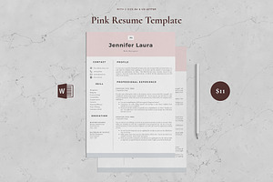 Resume Template 4 Page - Pink