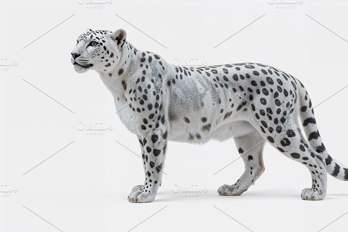 Standing snow leopard, an Illustration by wavebreak