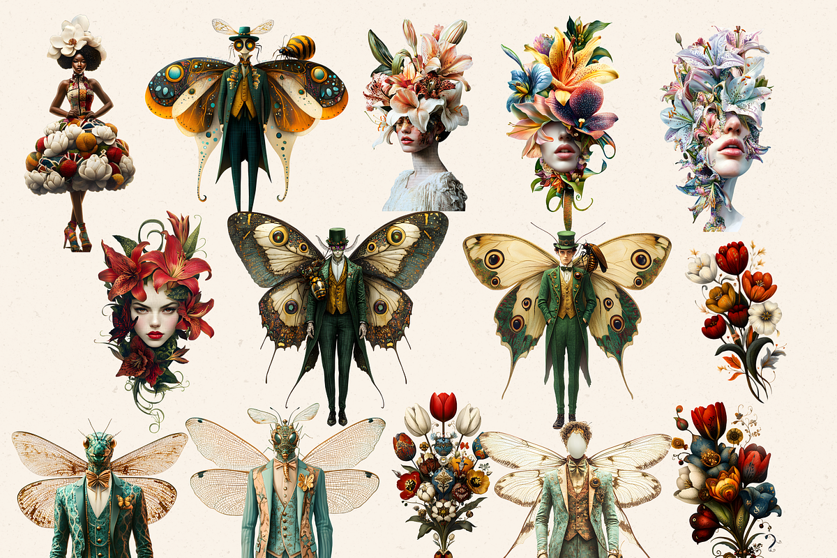PECULIAR INSECT PEOPLE CLIPART PACK, a Person Illustration by Daring Digies (Photo 5 of 10)