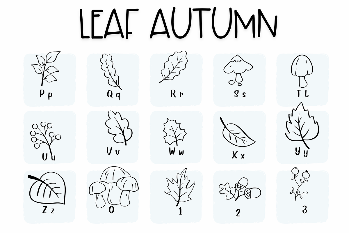 Leaf Autumn| Symbols Fonts, a Symbol Font by Sirinart (Photo 3 of 6)