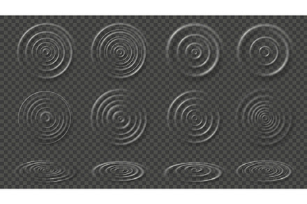 Water ripples. Transparent ripple, an Illustration by winwin.art