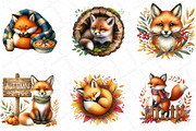 Watercolor Autumn Fox Clipart Bundle, an Illustration by DreamPrint404 (Thumbnail 4 of 6)
