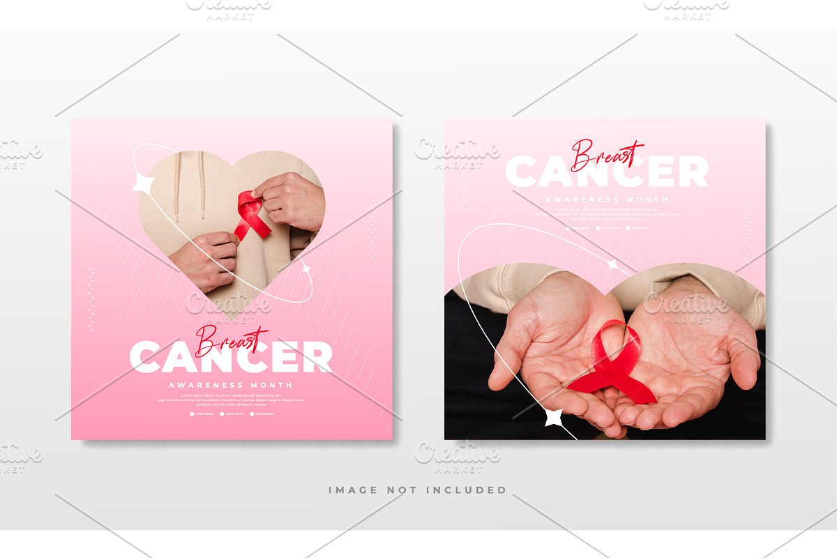 Breast Cancer awareness month, a Social Media Template by Vervenaaa3