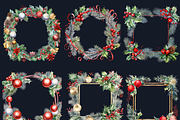 Watercolor Christmas Frames Clipart, an Illustration by GiraffeCreative (Thumbnail 7 of 9)