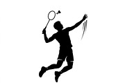 60 Badminton Player Smash Silhouette, a Person Illustration by Amazin_art (Thumbnail 9 of 26)