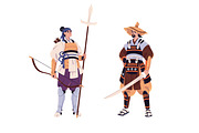 Samurais, warriors in armor set, a Person Illustration by PaperTrident (Thumbnail 4 of 4)