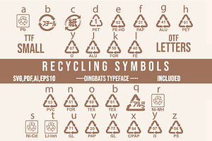 Packaging Recycling Symbols Dingbats