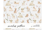 Neutral playful dogs pattern, a Pattern Graphic by Milatoo (Thumbnail 1 of 3)