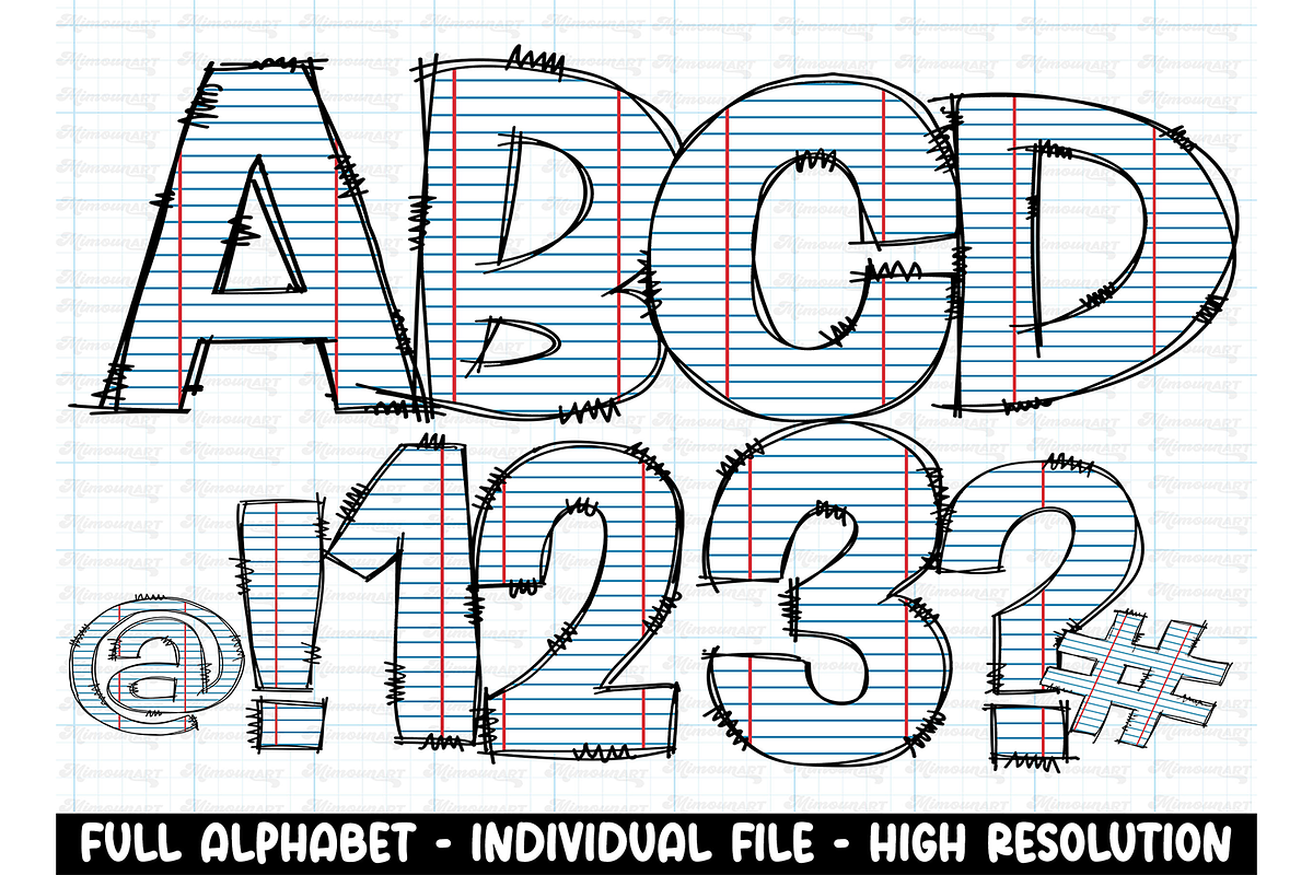 Teacher Doodle letters Bundle, an Object Graphic by RETROVIBZDESIGNS (Photo 2 of 5)