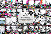 Cosmic Inkscapes: Dreamy Landscapes, a Background Graphic by NiiiNArt (Thumbnail 1 of 9)