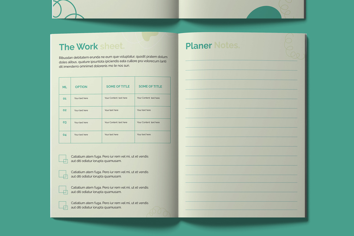 Workbook Planner Design Template