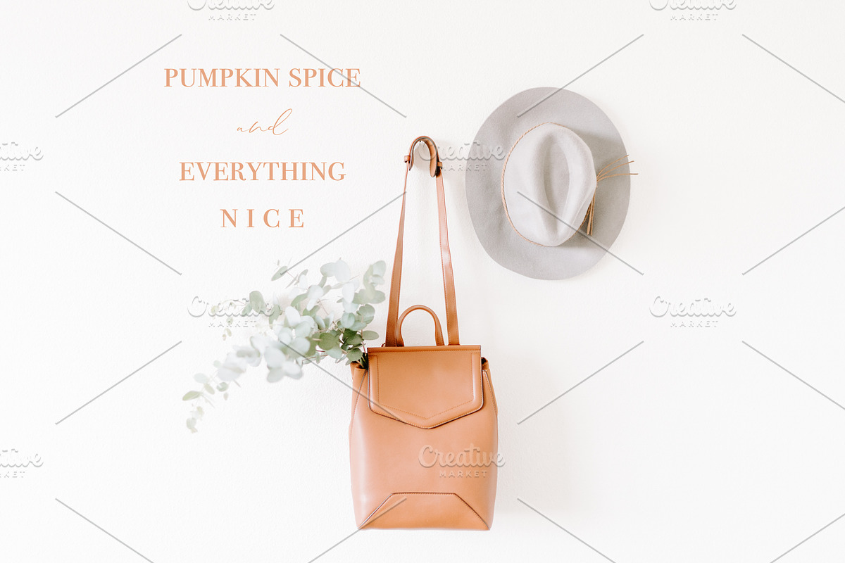Pumpkin Spice Fall Stock Photo, a Hat Mockup by LaPorte Images (Photo 1 of 2)