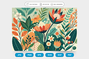 Colorful floral background with vibr