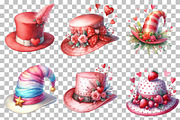 Valentine Day Hat Clipart, an Illustration by DreamCafeArt (Thumbnail 3 of 6)