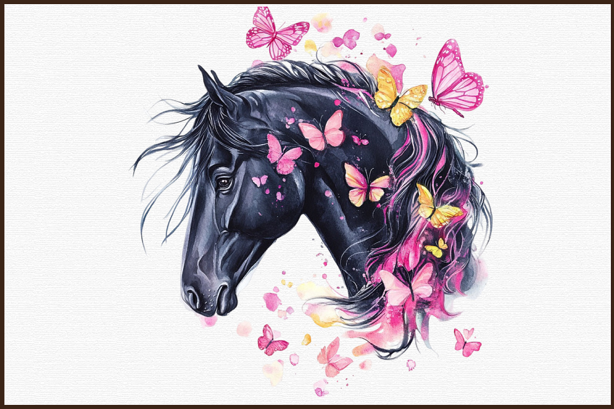 Watercolor Spring Horses Clipart, an Illustration by Sublimation Artist (Photo 3 of 6)