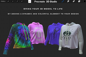 Procreate 3d Model - Cropped Hoodie