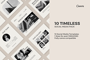 Black Minimalist Canva Template, a Social Media Template by Moodwave Studio (Thumbnail 1 of 9)