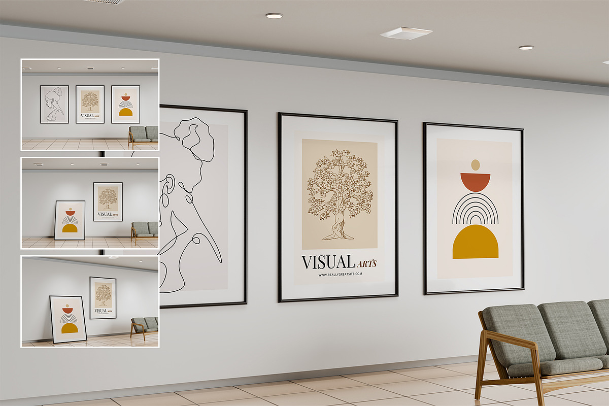 Gallery Frames Mockup, a Product Mockup by PixelPiknik (Photo 1 of 6)