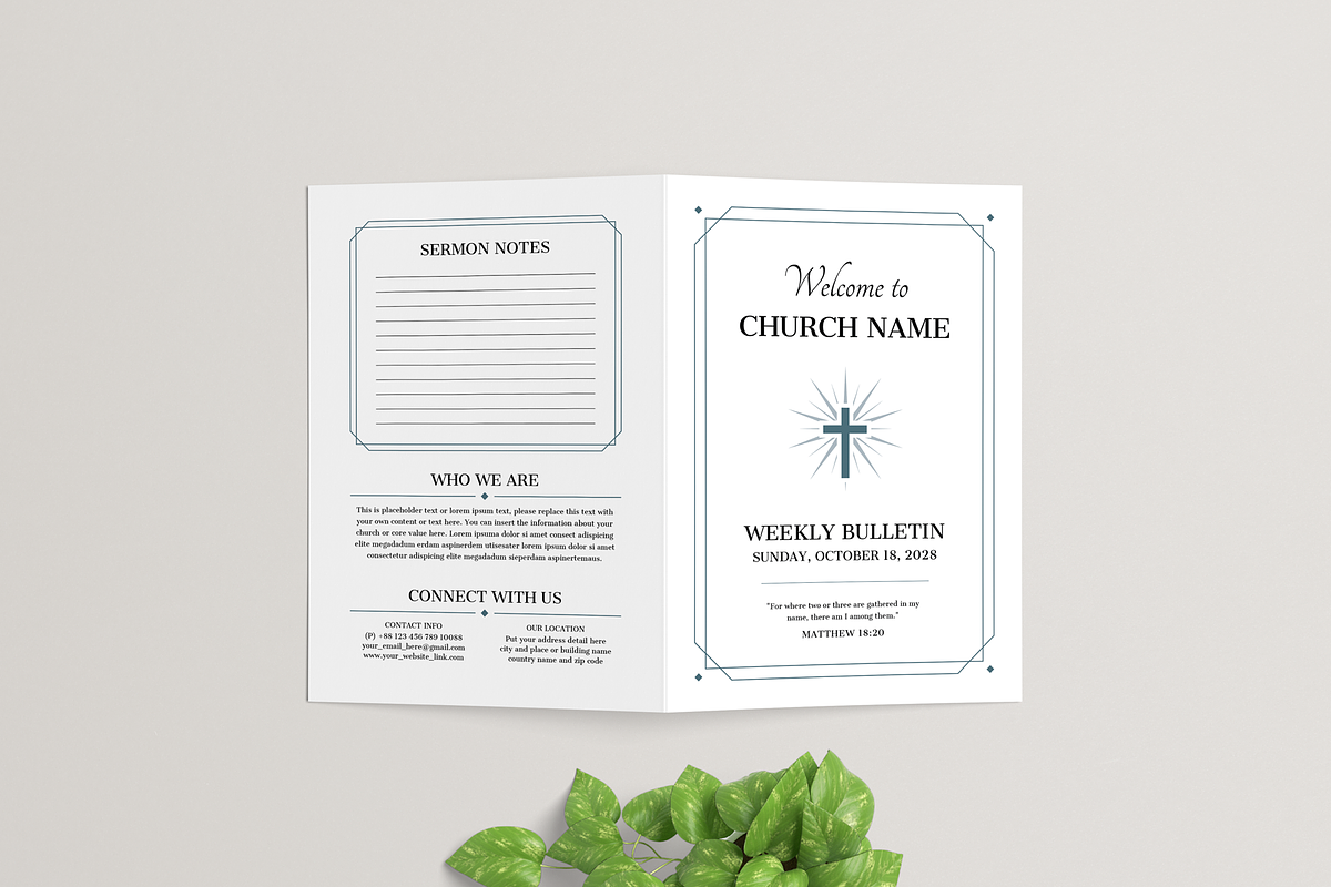 Church Bulletin | Canva, Word, Indd, a Brochure Template by Leaflove (Photo 4 of 6)