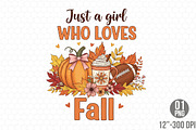 Just a Girl Who Loves Fall Png,, an Illustration by Designking (Thumbnail 1 of 4)