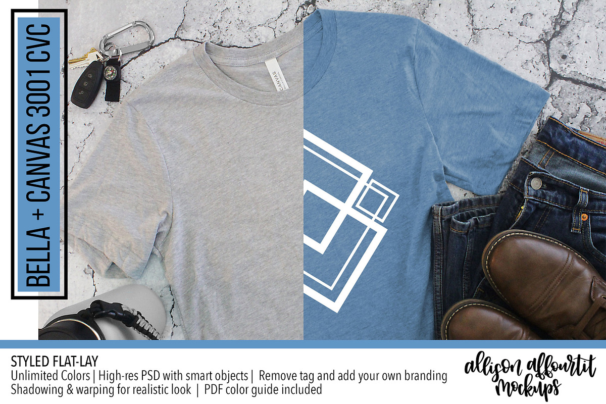 Change Shirt Color! Mens 3001 Mockup, a Product Mockup by Allison Affourtit Mocks (Photo 1 of 4)