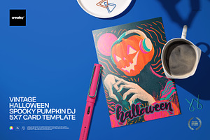 Halloween Pumpkin 5x7 Card Template