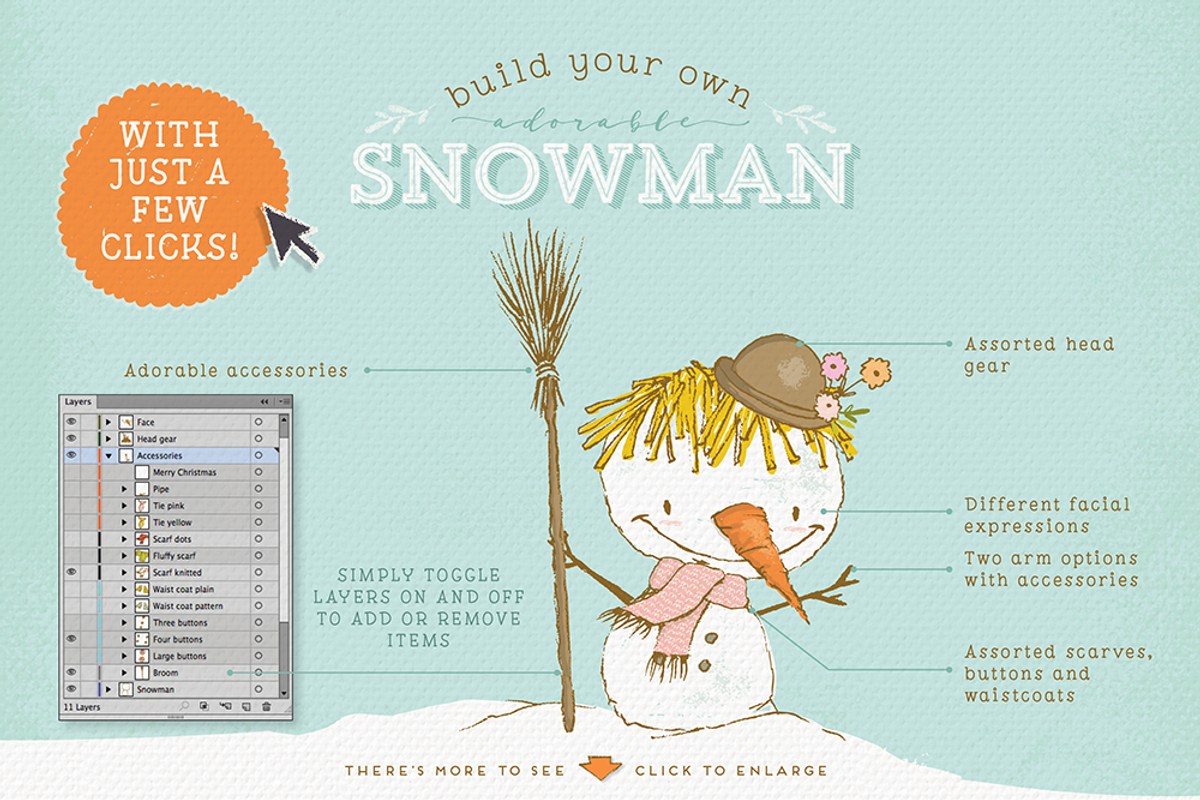 Build your own Snowman and more!, an Illustration by Lisa Glanz (Photo 2 of 9)