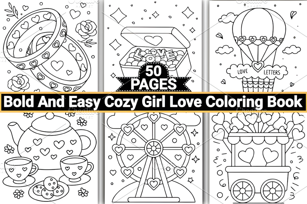 Bold Easy Cozy Girl Love Coloring, a Decorative Illustration by Coco Bloom (Photo 3 of 4)