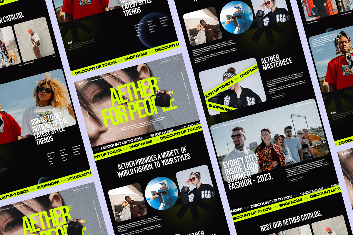 Aether - Fashion Shop Landing Page, a Landing Page Template by SLAB! Design (Photo 4 of 4)