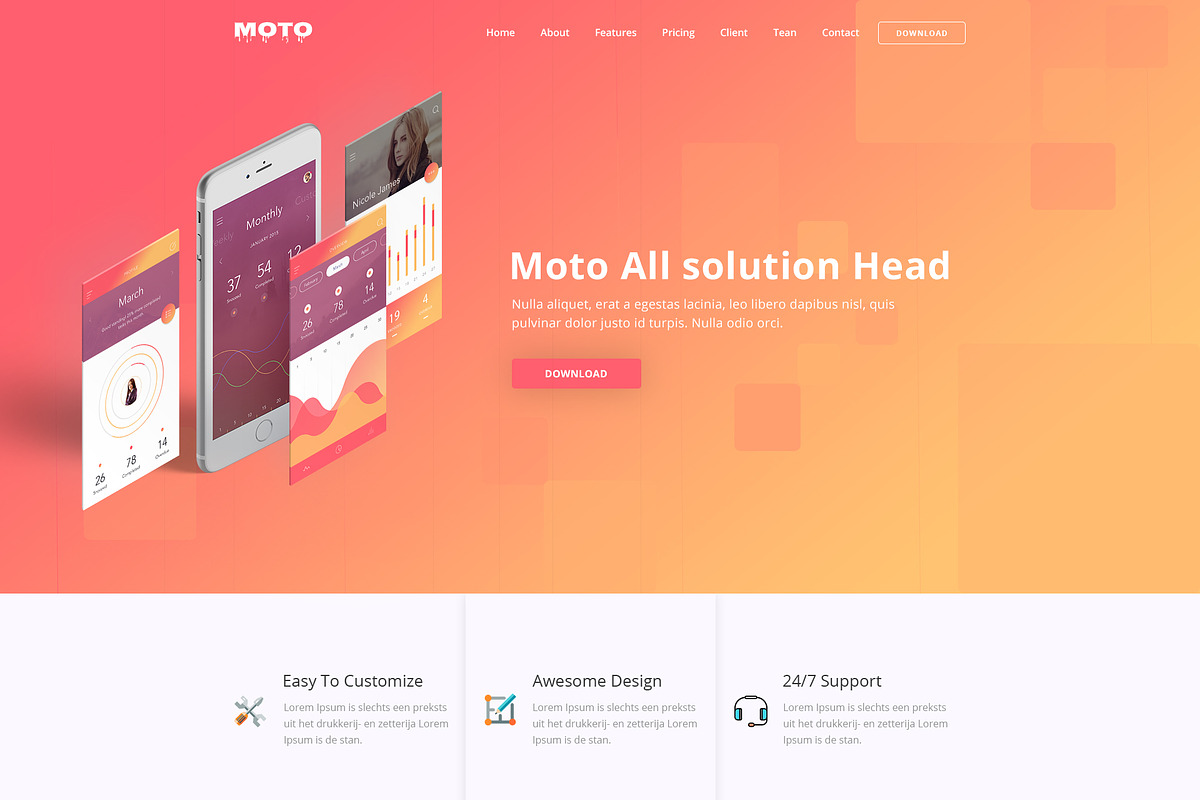 App Landing Page HTML Template, a Bootstrap Template by HasThemes (Photo 3 of 3)