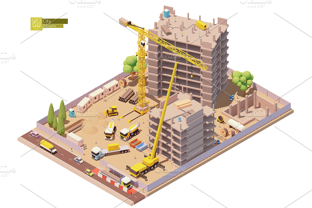 Isometric city map elements, an Object Graphic by tele52 (Photo 10 of 72)