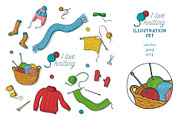 I love knitting illustration set, an Object Illustration by Illustrationsforteachers (Thumbnail 2 of 2)
