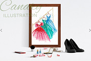 Beautiful dresses on hangers, a Decorative Illustration by tranyenhanu (Thumbnail 2 of 3)