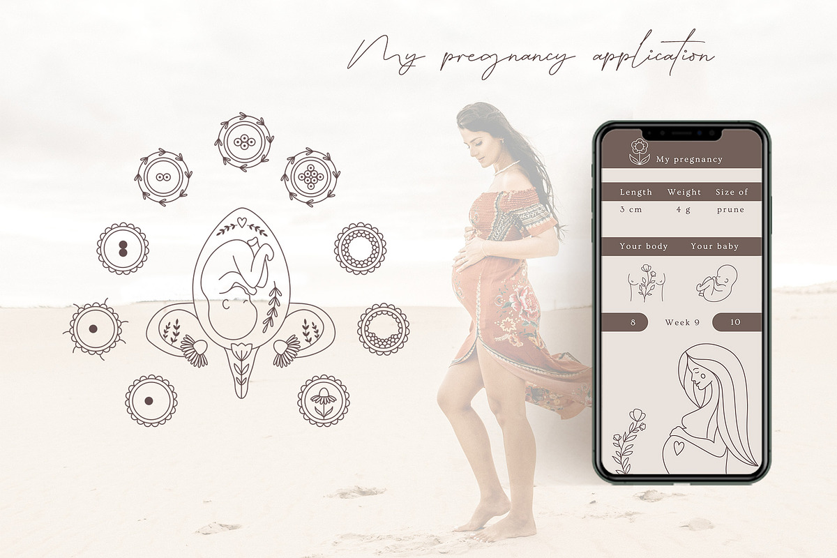 Magic pregnancy feminine pack, a Person Illustration by Alisovna (Photo 10 of 12)