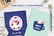 Cute Christmas Card Set, a Card Template by ClementineCreative (Thumbnail 3 of 6)