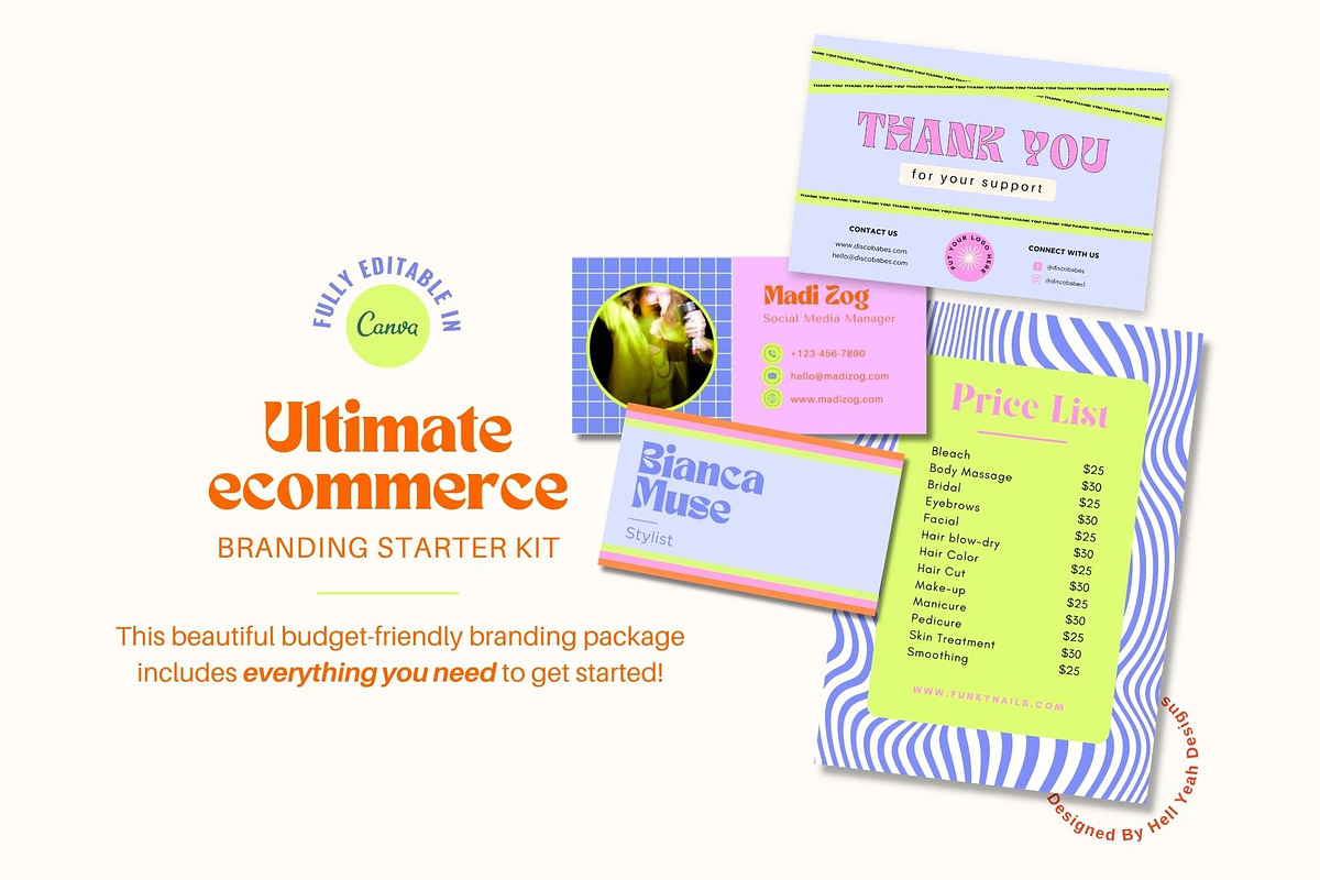 Ecommerce Branding Starter Kit Canva, a Branding & Logo Template by Hell Yeah Designs (Photo 2 of 11)