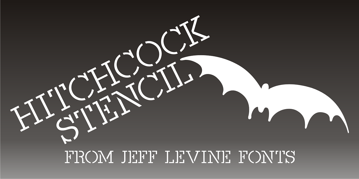 Hitchcock Stencil JNL, a Serif Font by Jeff Levine Fonts