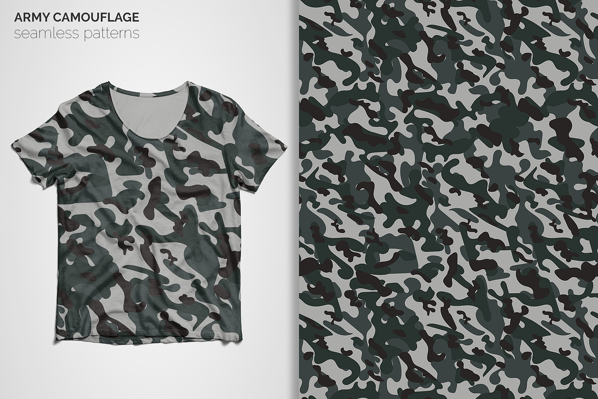 Army Camouflage Seamless Patterns, a Pattern Graphic by 3Y_Design (Photo 4 of 6)
