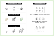 170 Plants & Flowers Icons, an Outline Icon by Nadiinko (Thumbnail 3 of 5)