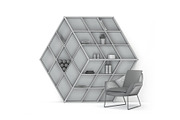 Shelving RUBIKA & armchair NEW YORK, a Furniture 3D Model by Vista 3d (Thumbnail 5 of 6)
